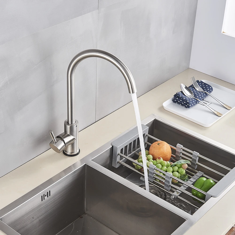 Sensor Faucet Brushed Nickel Kitchen Sink Faucet Touch Control Faucet Tap Hot Cold Water Mixer Deck Mounted 360 Degree Rotation