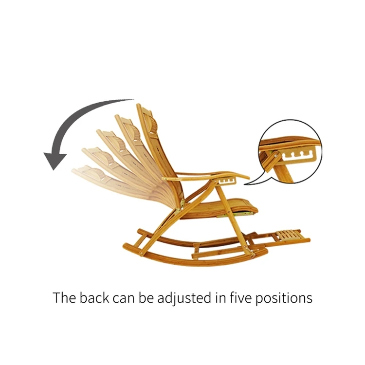 Middle and new style folding chair for the elderly living room chair bamboo rocking chair