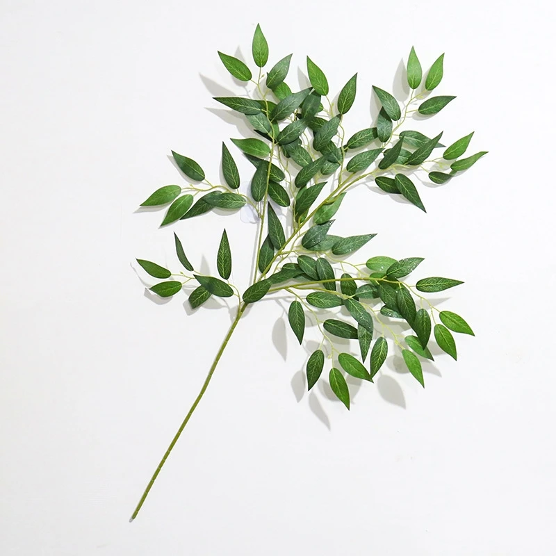 Yopin-2216 High Quality Silk Willow Leaf Wedding Artificial Long Willow Leaves Bunch