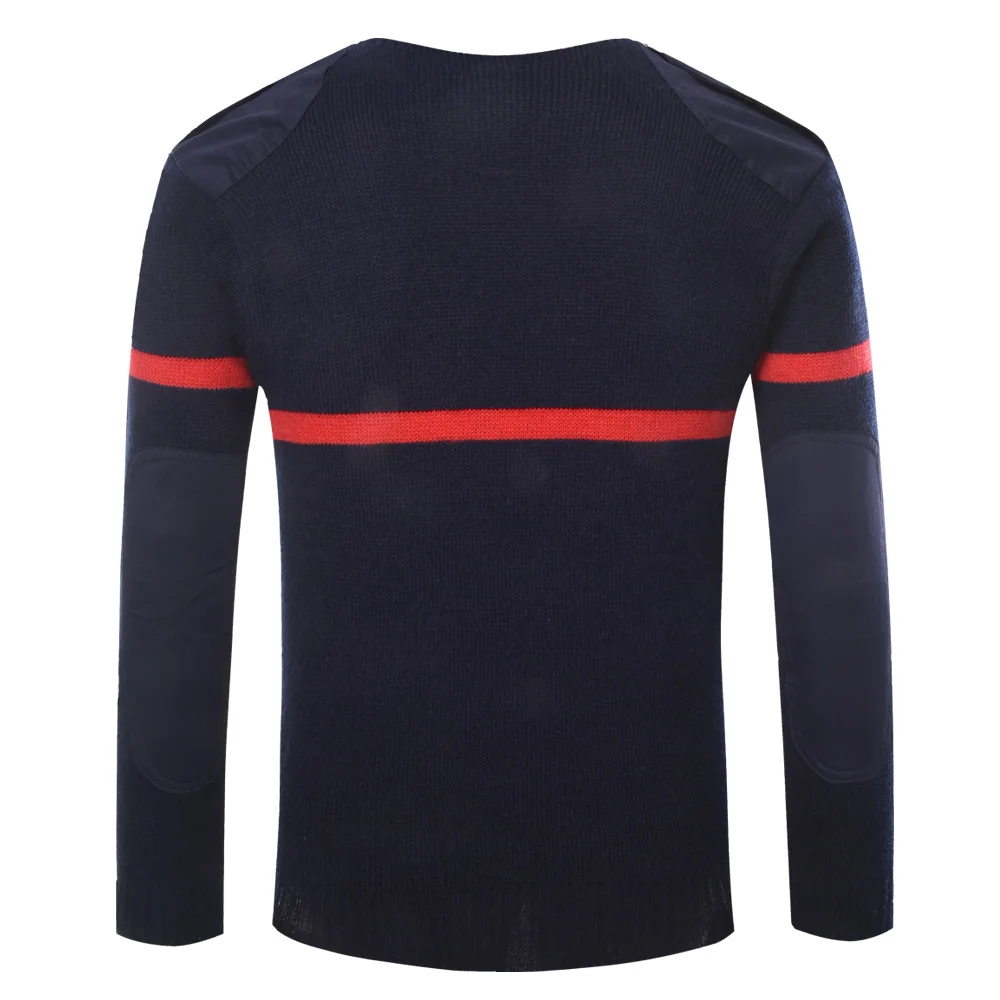 XINXING Custom Deep Blue Crew Neck Tactical Jumper Shoulder Patch Knitting Wool Jacket Winter Outdoor Duty Sweater
