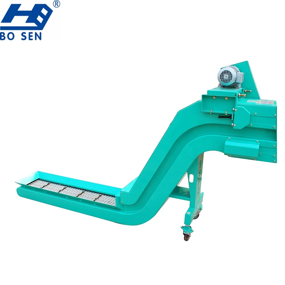 For horizontal CNC lathe vertical CNC lathe   double hinged belt chip conveyor or double chain plate conveyor