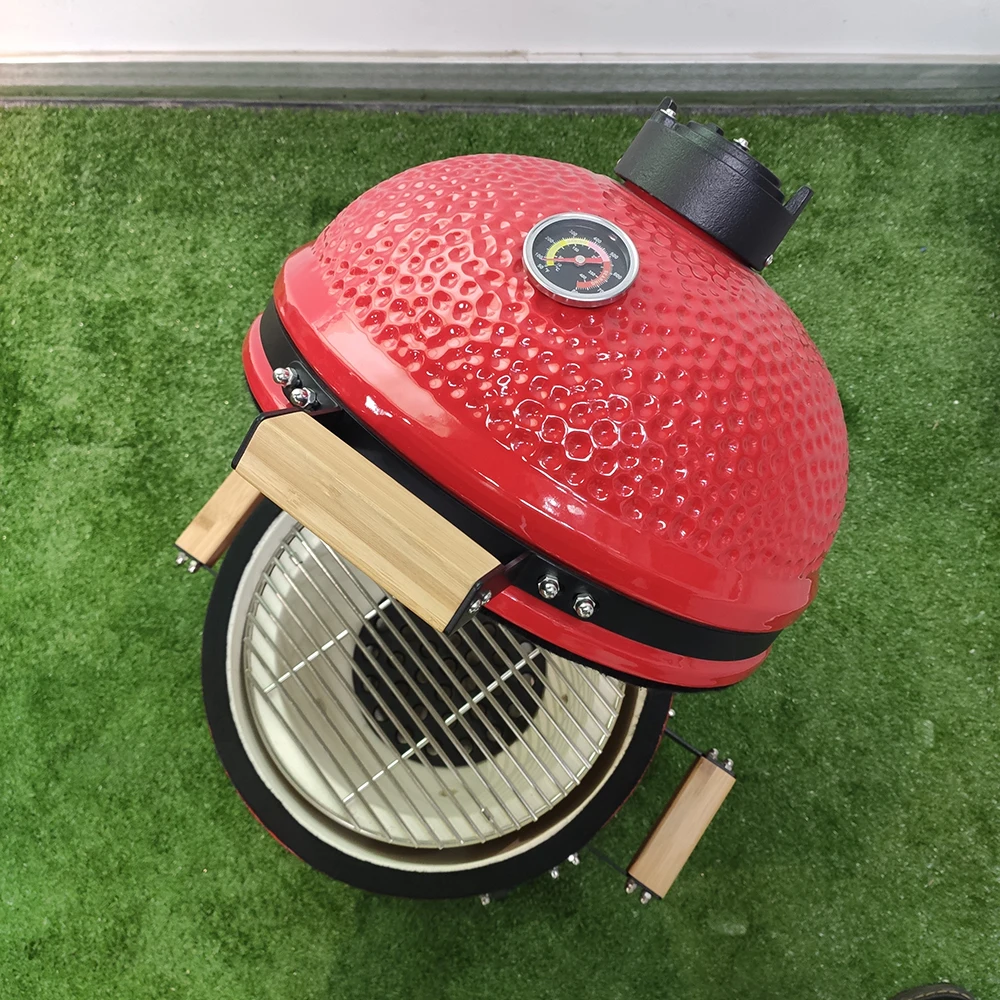 Auplex 15-Inch Portable Tabletop Egg Kamado Grill Outdoor Camping Kitchen Charcoal Pellet Smoker Powder Coated BBQ Barbeque