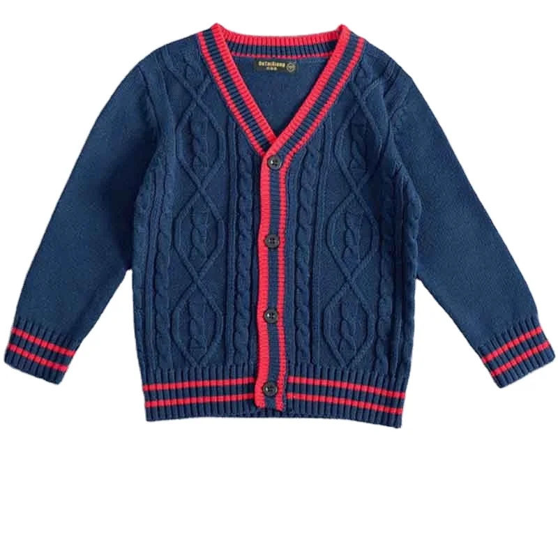 
Warm V-neck Thick Knit Shirt Children Knitwear Long Sleeve Kids Jersey Knitted Sweater Toddlers Thick Baby Cardigan 