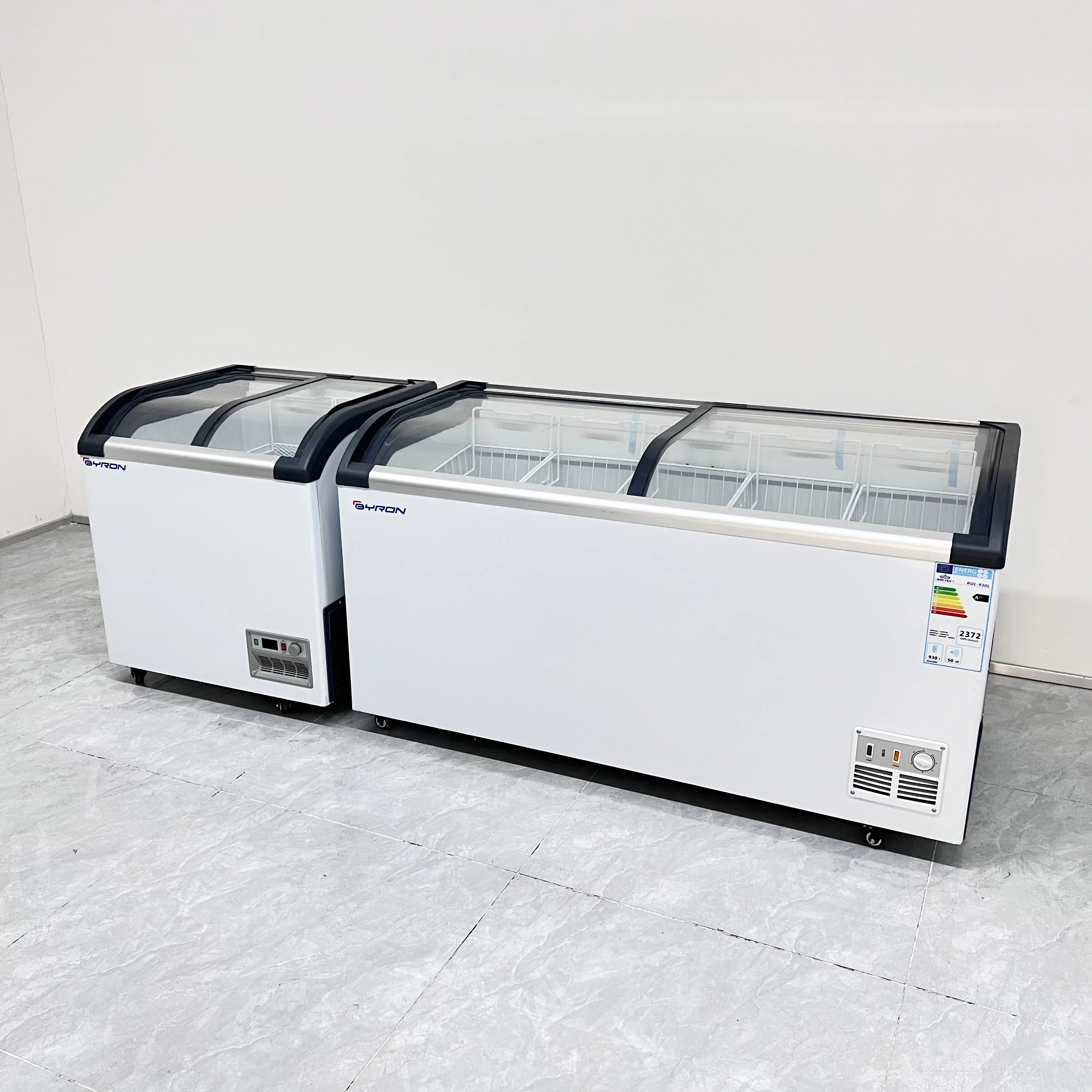 100l - 600l Ice Cream Glass Door Horizontal Popsicle l Display Freezer