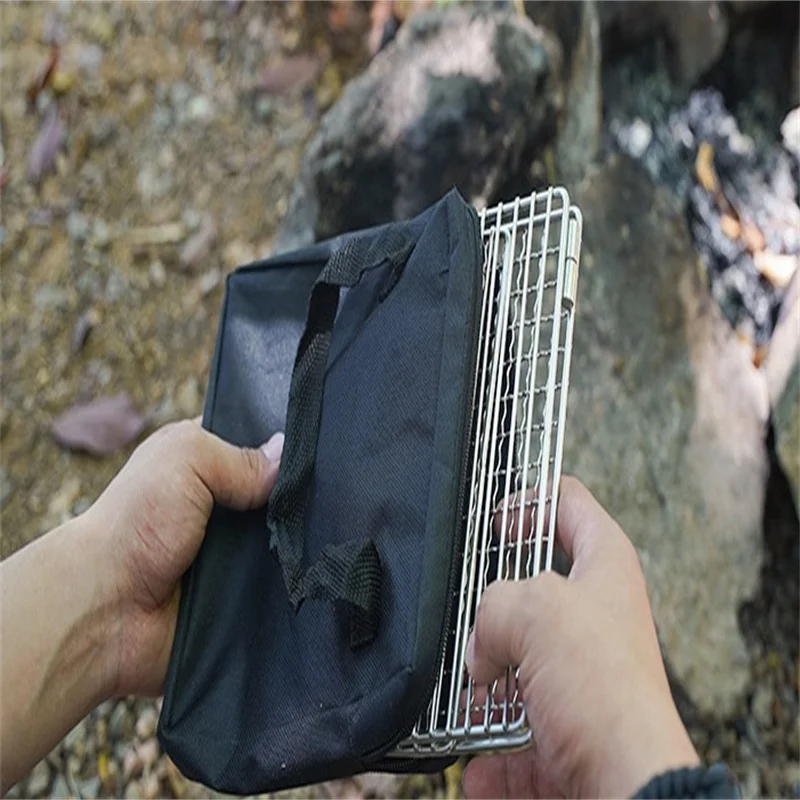 Portable Disposable Pizza Oven Rack Set Fish Net for Camping Tools Barbecue Net Folding Rack BBQ Grill