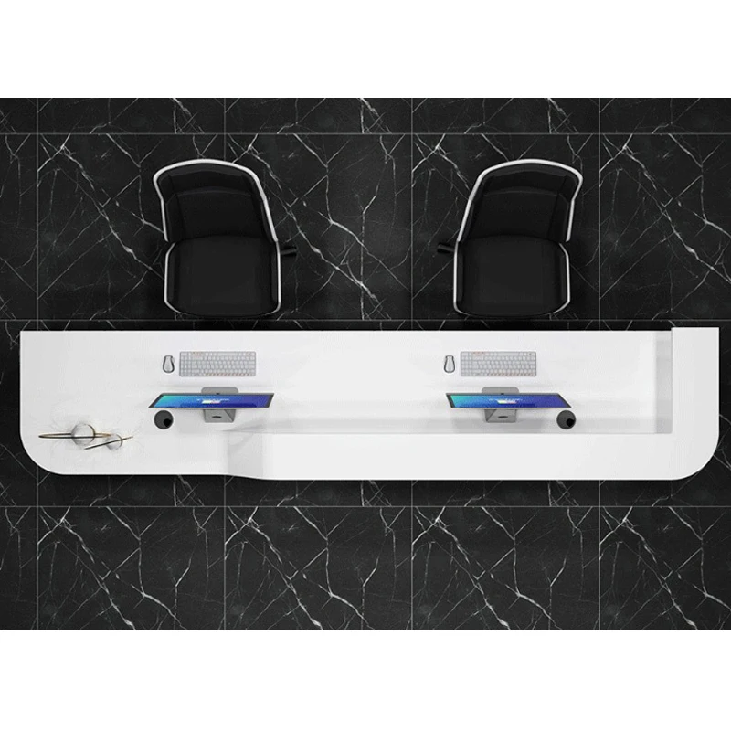 Customized Glass Top Salpn Beauty Salon Bar Reception Desk Suppliers