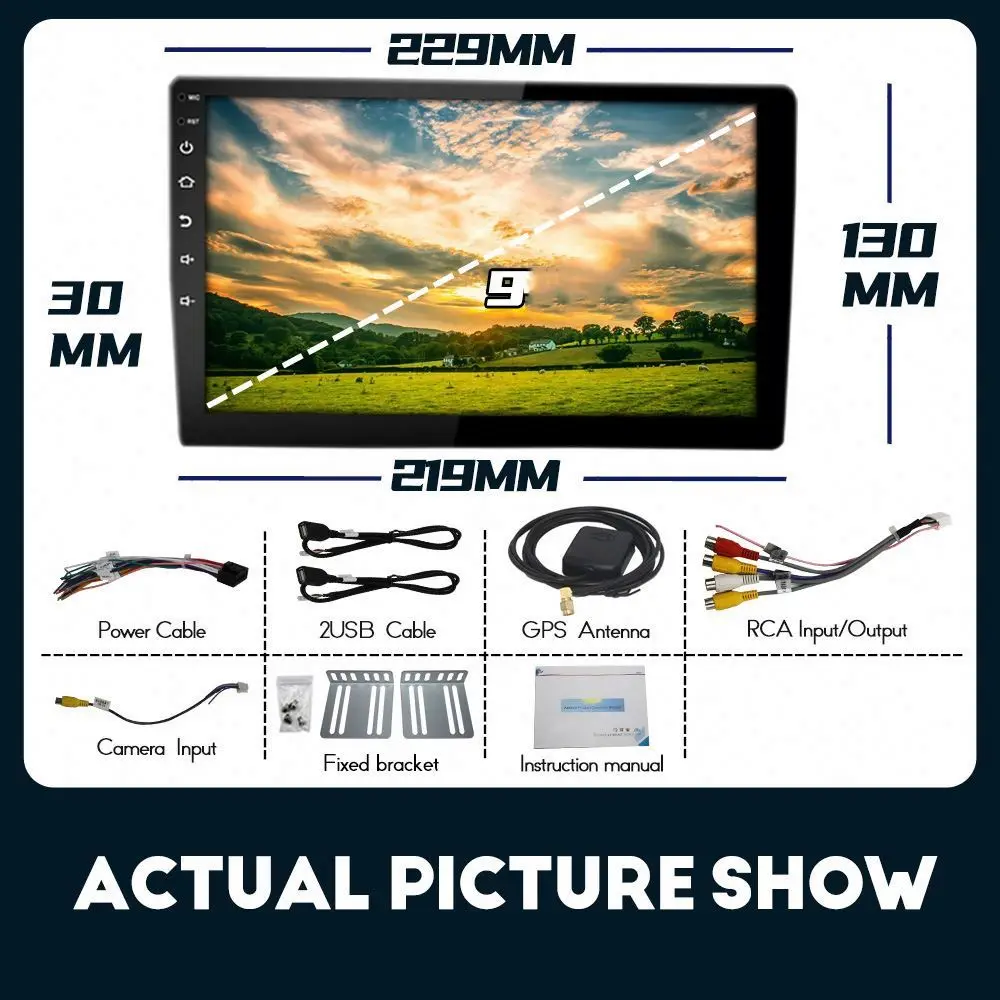 9 inch 1 Din Android Car Radio Player Intelligent Touch Screen CarPlay Universal Car TV Monitor with GPS System