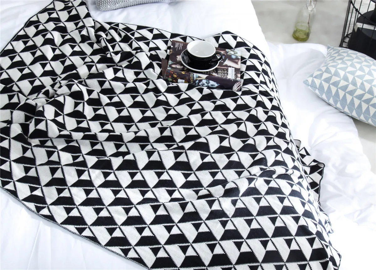 
Summer knit cool crochet knitted throw Baby Organic Cable Bamboo Blanket 