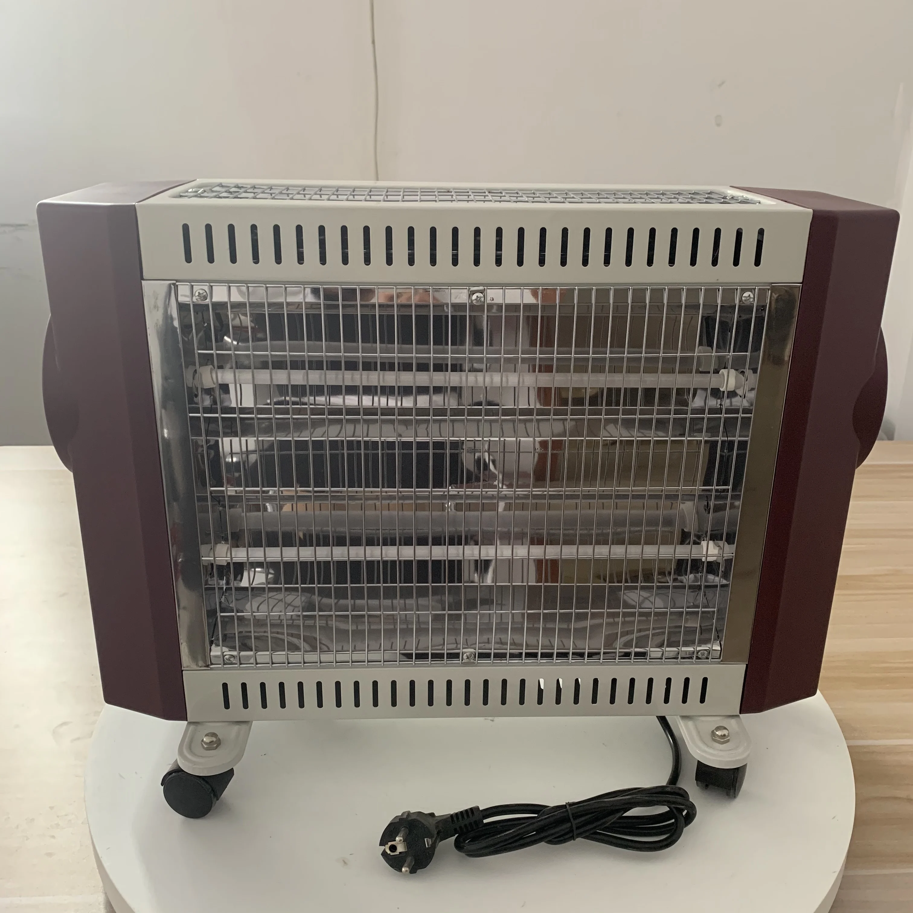 3 face quartz heating element electric heater with safety switch