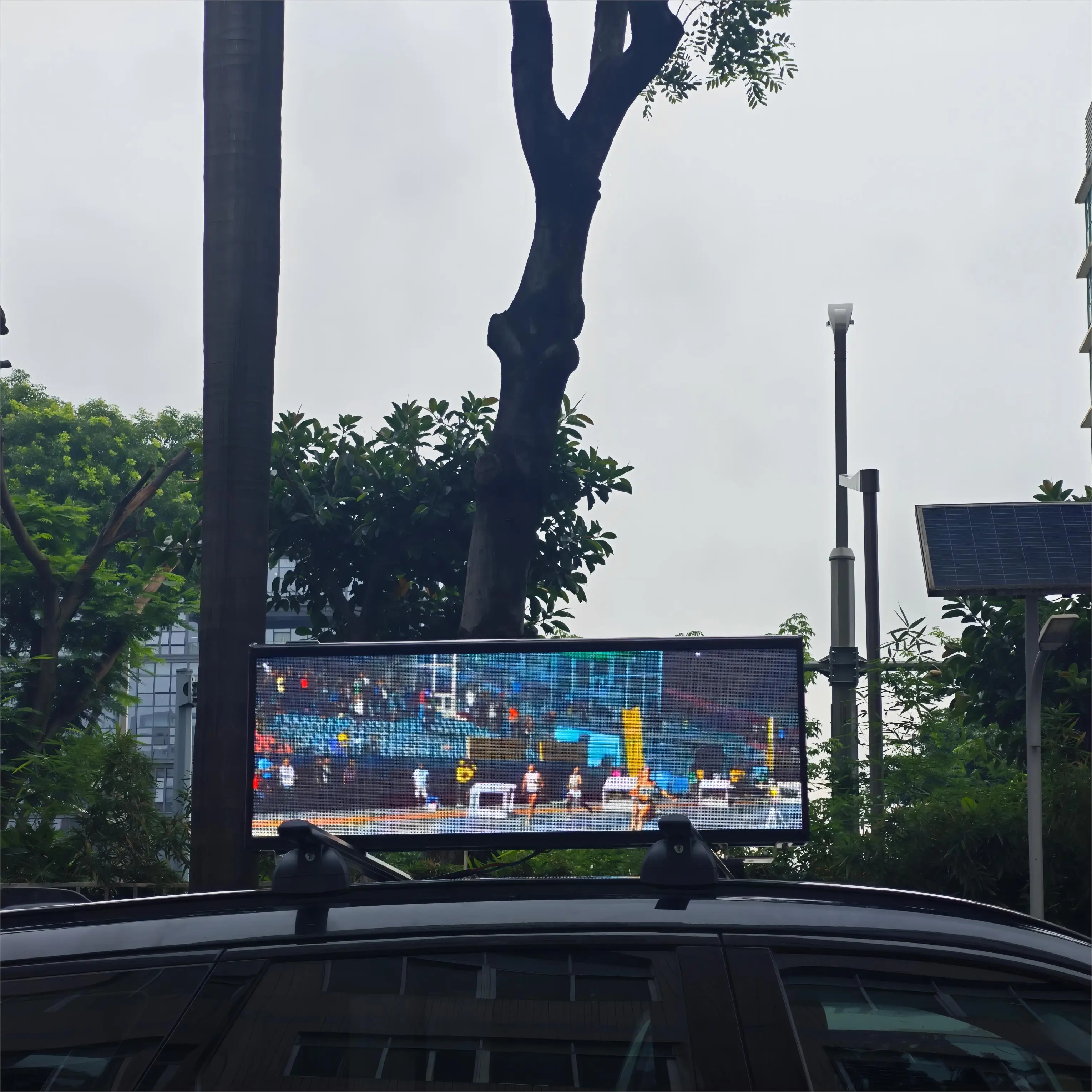 Car top led display taxi sign roof top led display taxi top advertising P2.96mm 960x320mm double-sided advertising GPS wireless