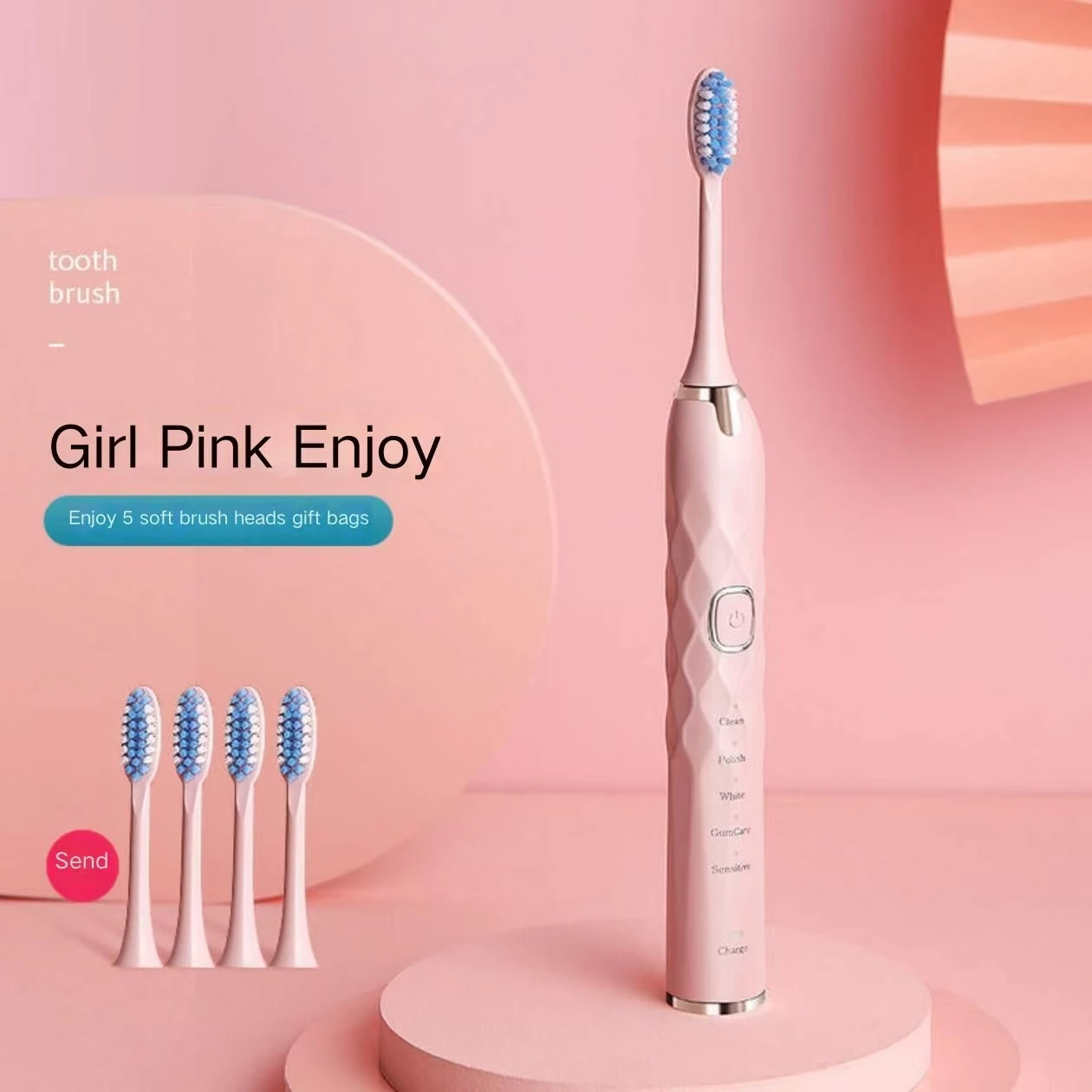 High Quality Smart Sonic 6 Modes Rechargeable Customizable USB Diamond Gradient Optimal Oral Electric Toothbrush