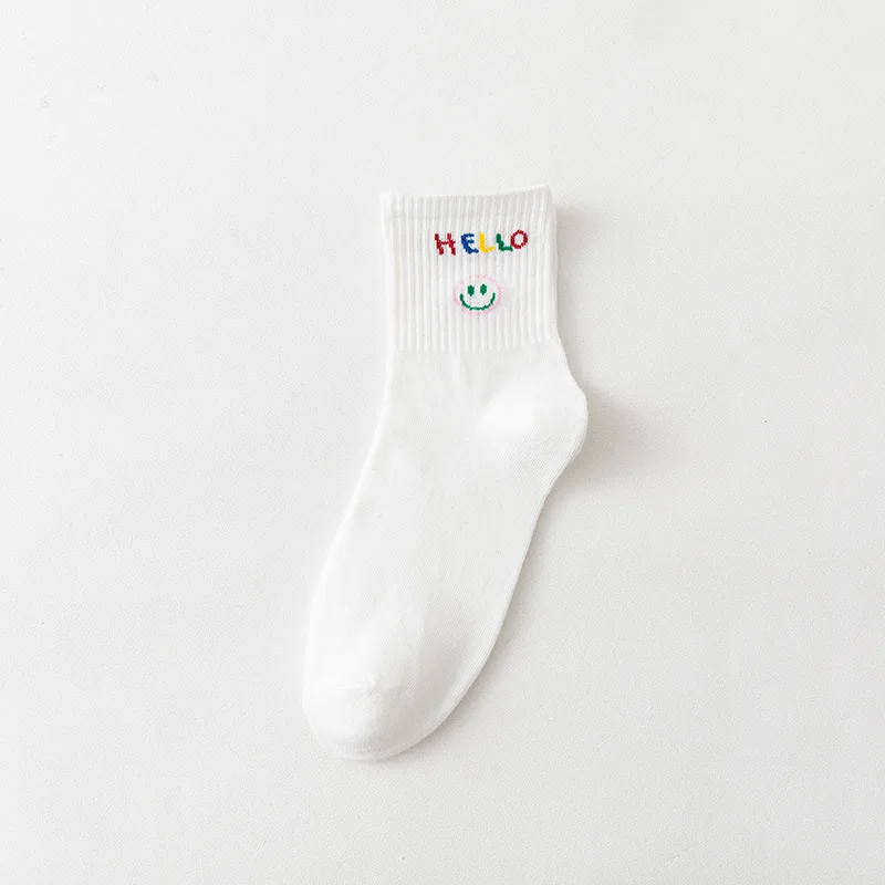 Custom Cartoon White socks women sweet cute cotton crew animal socks for girls