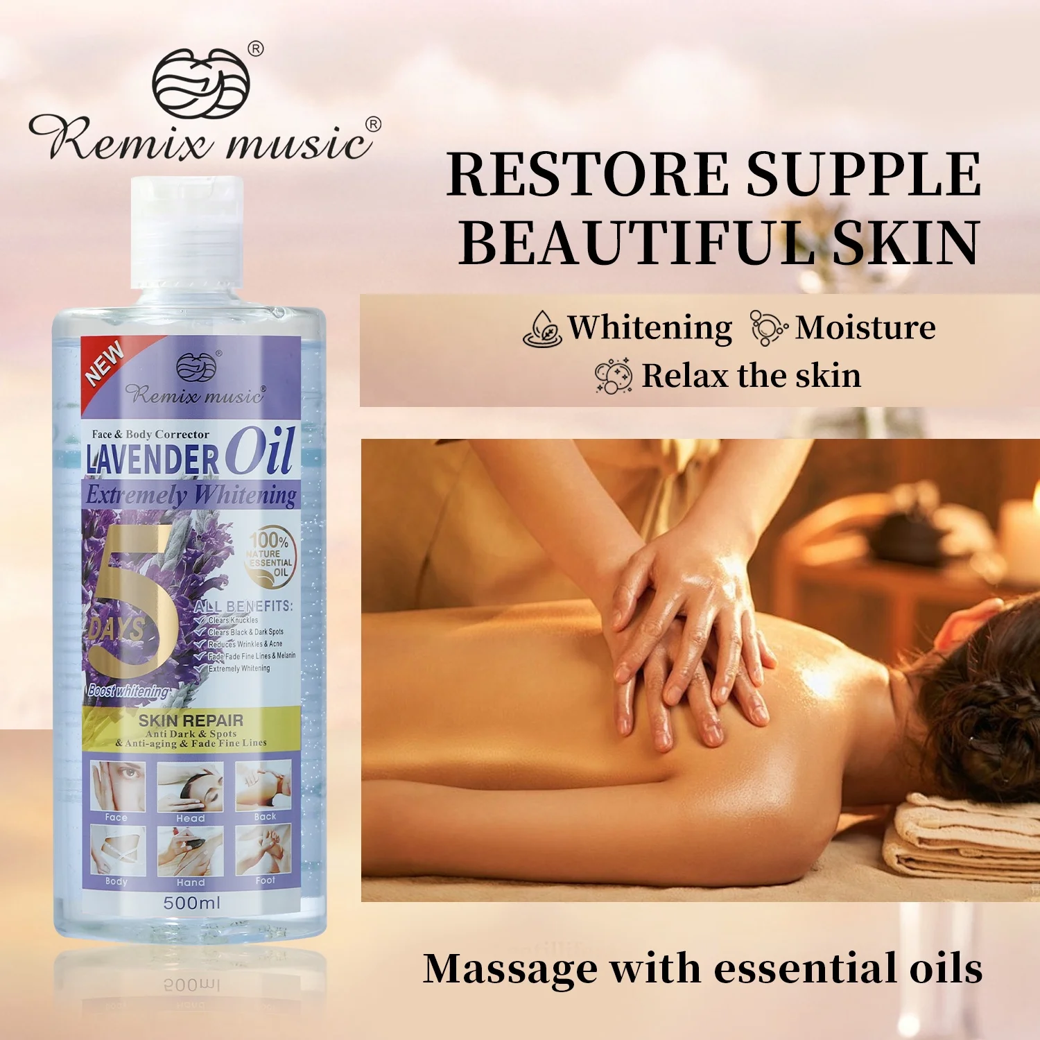 Export Thai Indian Ginger Massage Essential Oil Rose Olive Oil Body SPA Authentic Cosmetics Factory Wholesale