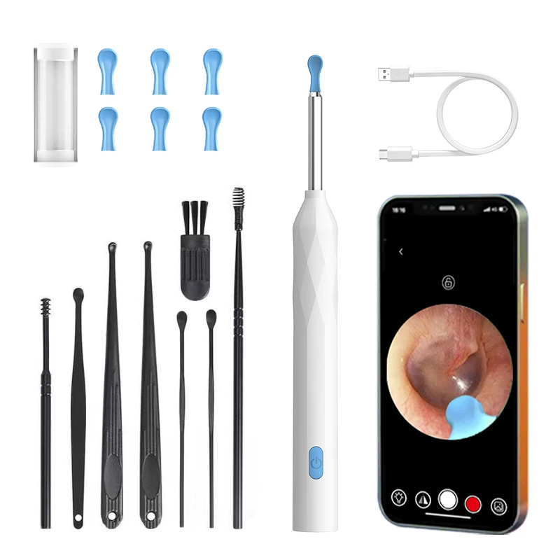 JesHome P3 Ear Wax Remover Electric Earwax Removal Tool Wireless Visual Ear Scope Cleaner Camera Hand Target
