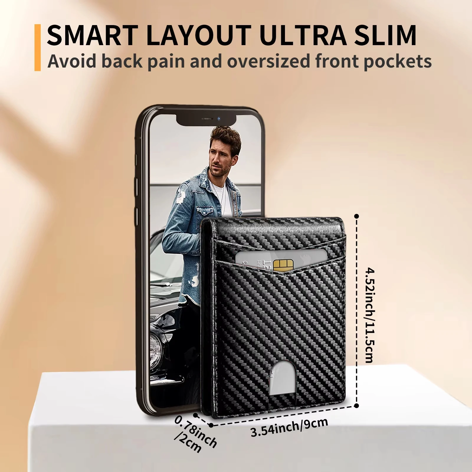 Vintage Crazy Horse Classic Brown Leather Wallet RFID Blocking Custom Slim Credit Card Holder Wallet For Man