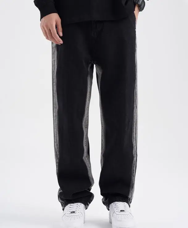 New Arrive Wholesale Men High Quality Black Casual Jeans Washed Straight Fashion Men Jeans