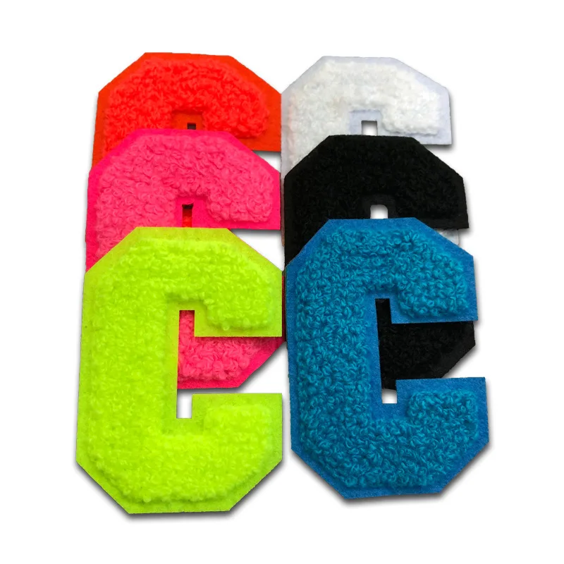 factory wholesale free design chenille patches for clothes custom letter patches