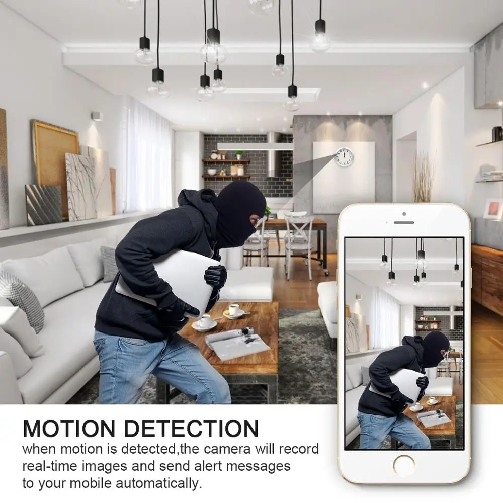 Best Seller Spy Watch 1080P Hidden Camera Wall Clock Spy Camera Motion Detection Security Home Office Nanny Pet Cam