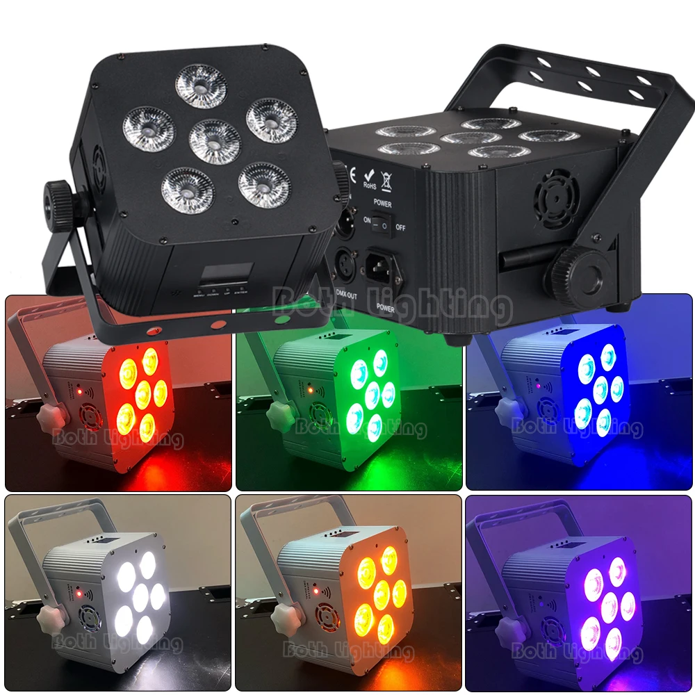 Battery wireless uplights 6x18w RGBWAUV 6in1 DJ Par light IR Remote Wifi Control Led Par Uplights For Stage Party Show