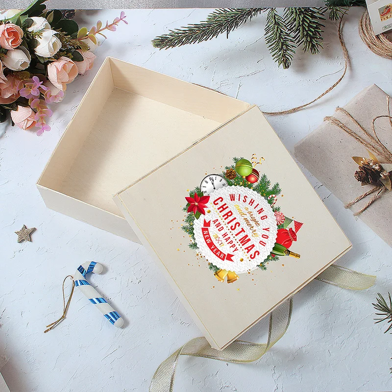 Wooden Festival Gift Box Luxury Gift Box With Lid Christmas Present Box