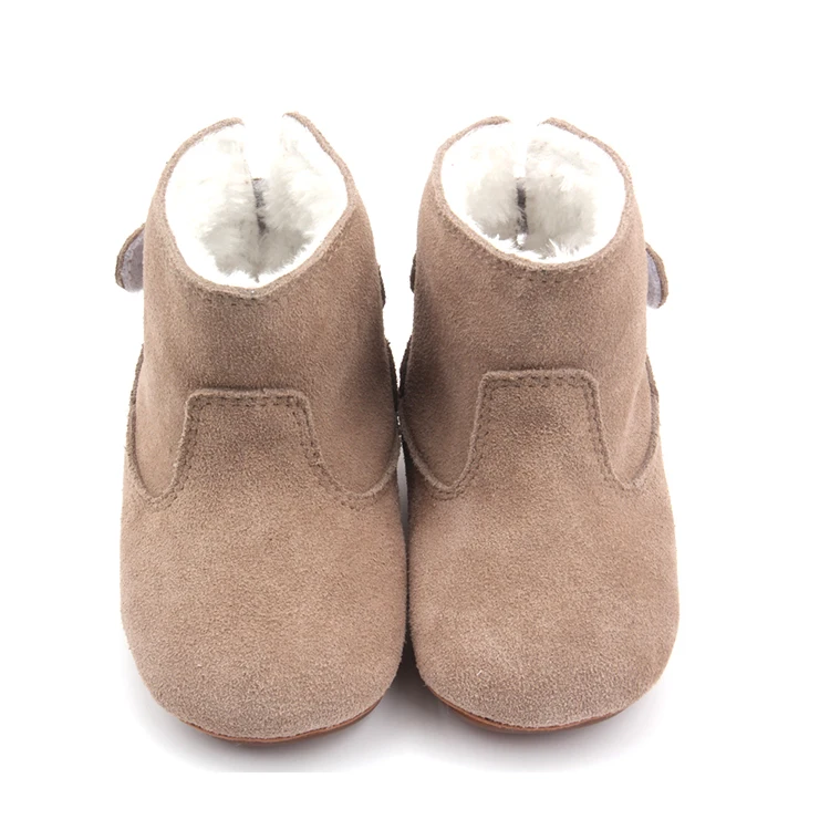 Winter Baby Shoes Outdoor Non-slip Snow Ankle Boots Suede Soft Bottom Leather Short Boots Plush Warm Baby Boots