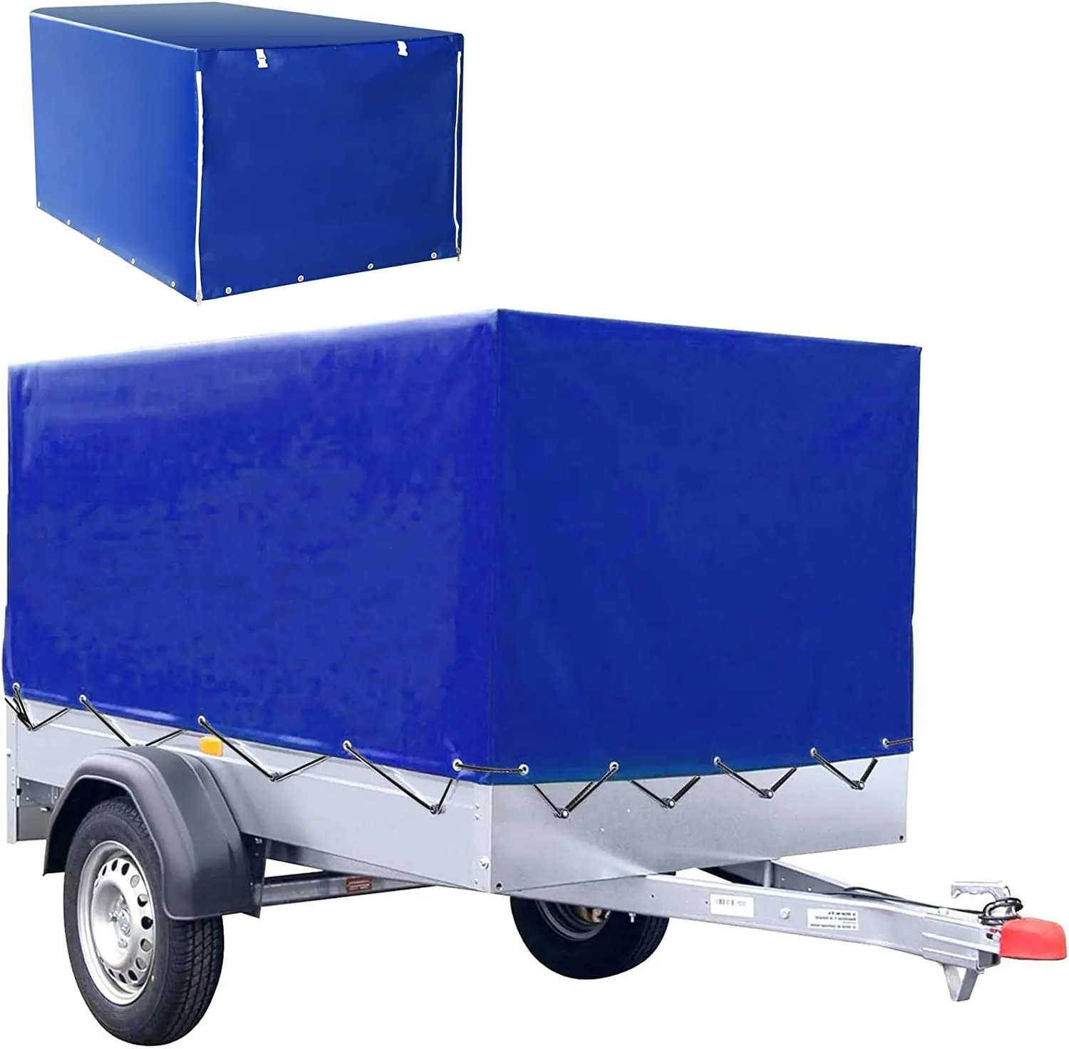 Blue Trailer Tarpaulin High Tarpaulin with Rubber Strap 2100 x 1140 x 880 mm Waterproof Windproof  for Trailer