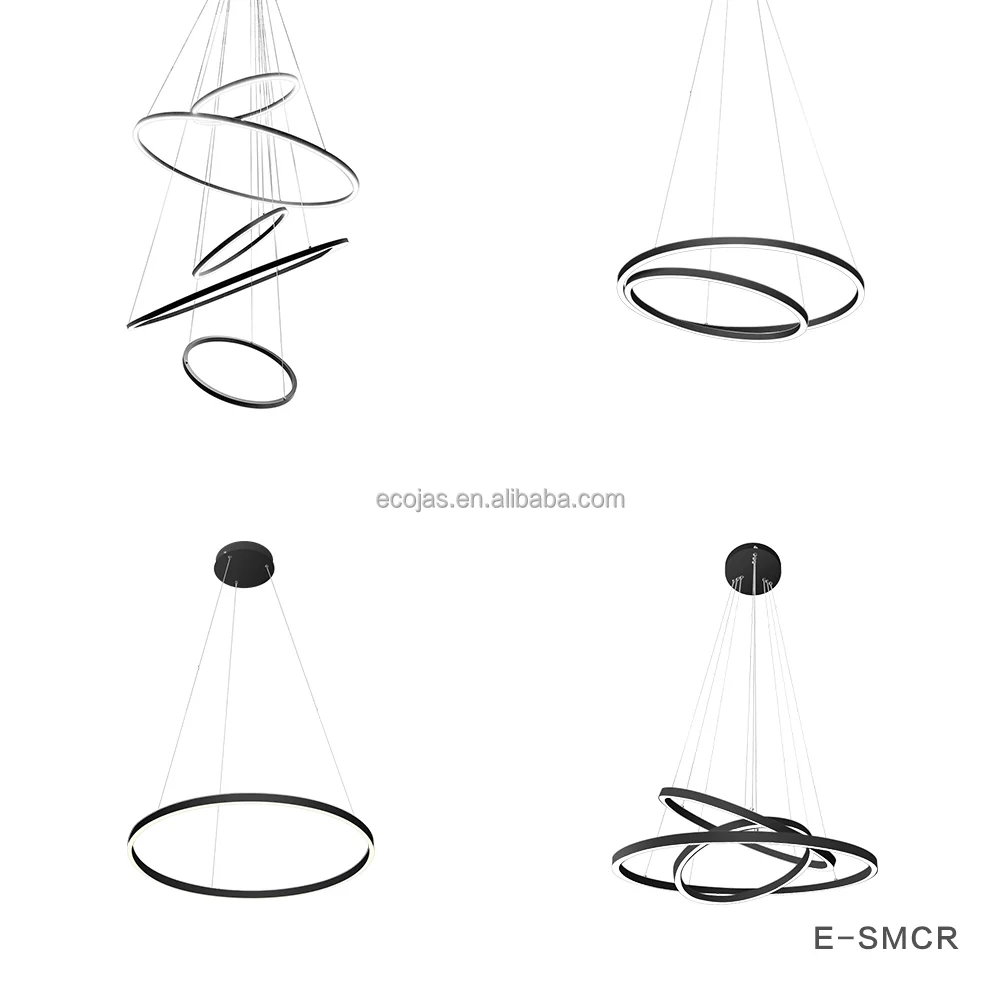 ECOJAS  Christmas Chandelier Home Light Circle Rings Acrylic led  pendant light
