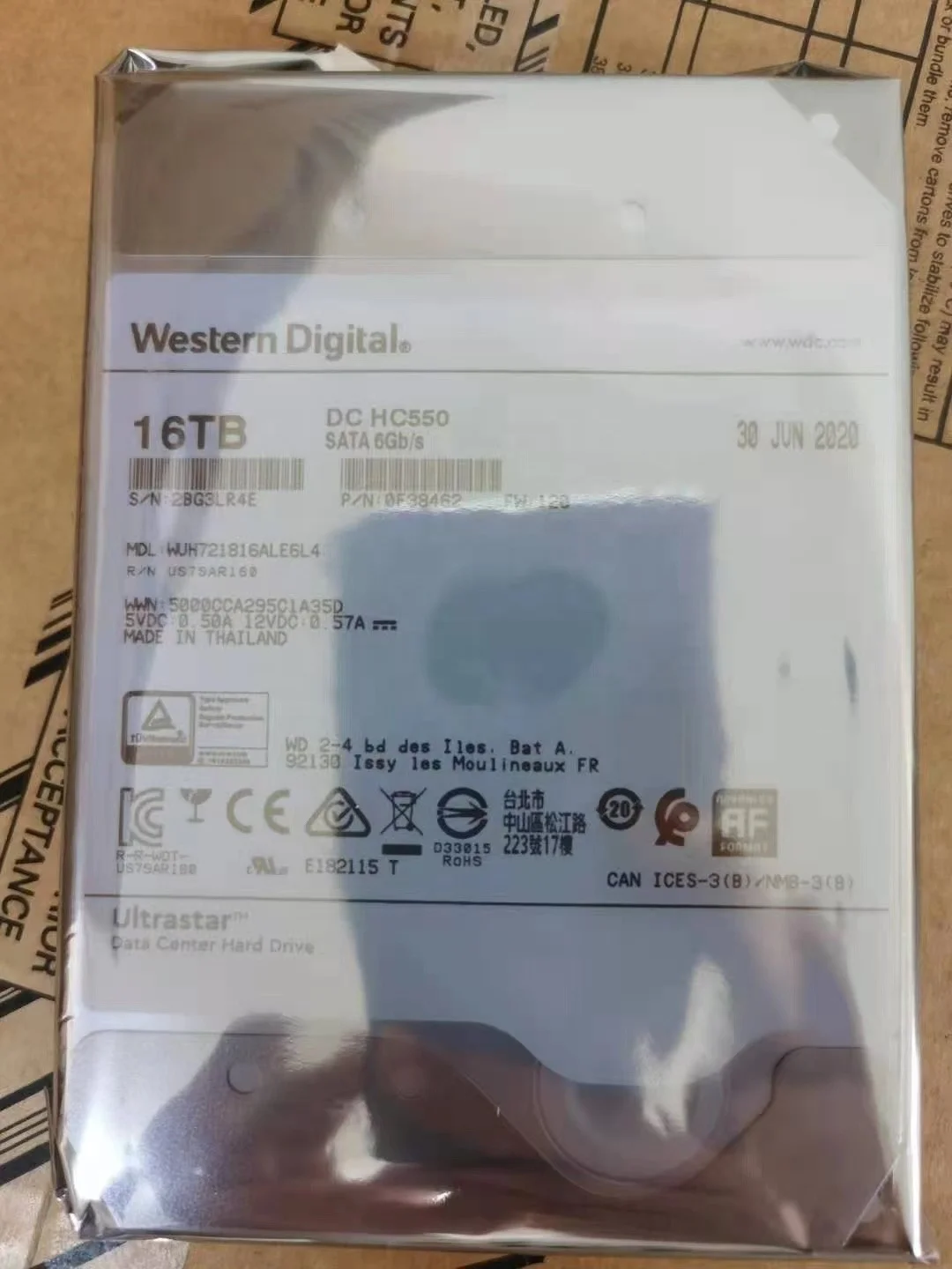 W D предприятия 16 ТБ жесткого диска 3 5 дюймов HDD гелия диск WUH721816ALE6L4 в наличии Новый SATA 7200 об/мин для сервера DC ultraster