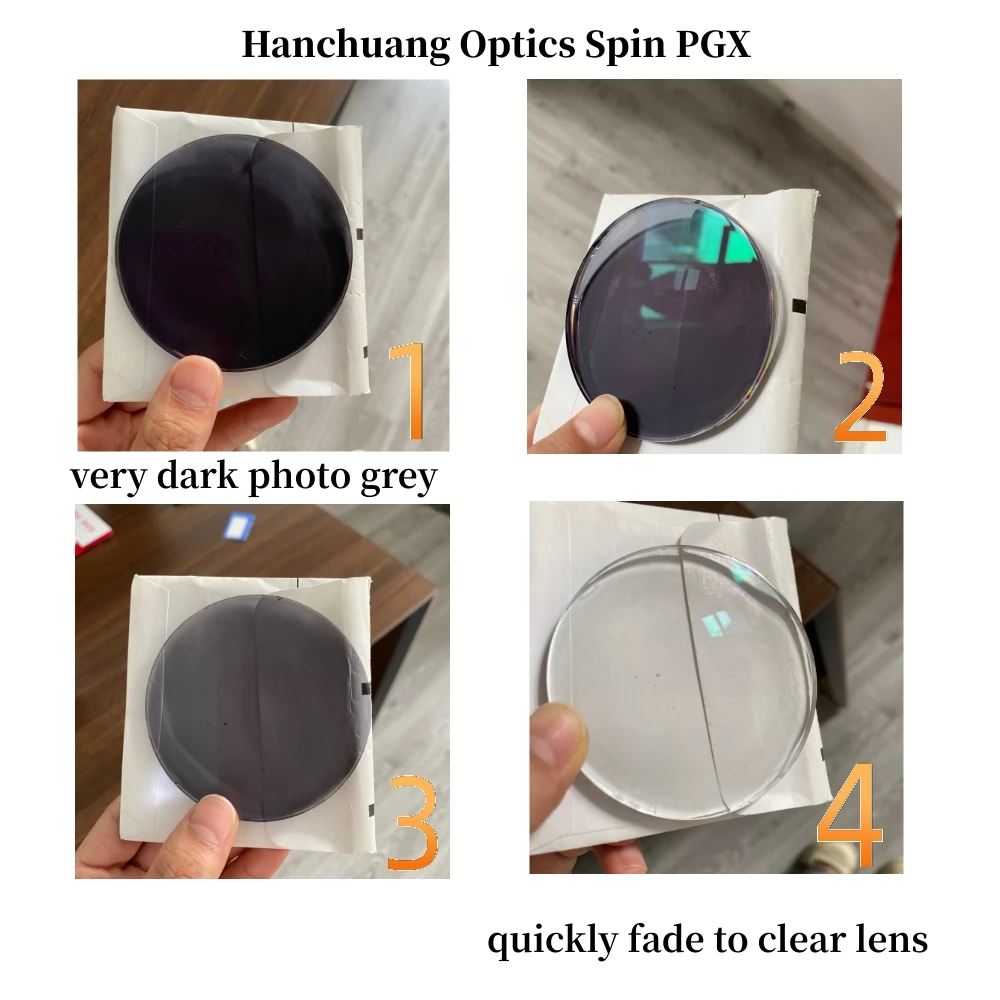 1.56/1.67photogray pink blue cut UV400 resin pgx photochromic Optical ophthalmic EMI lens