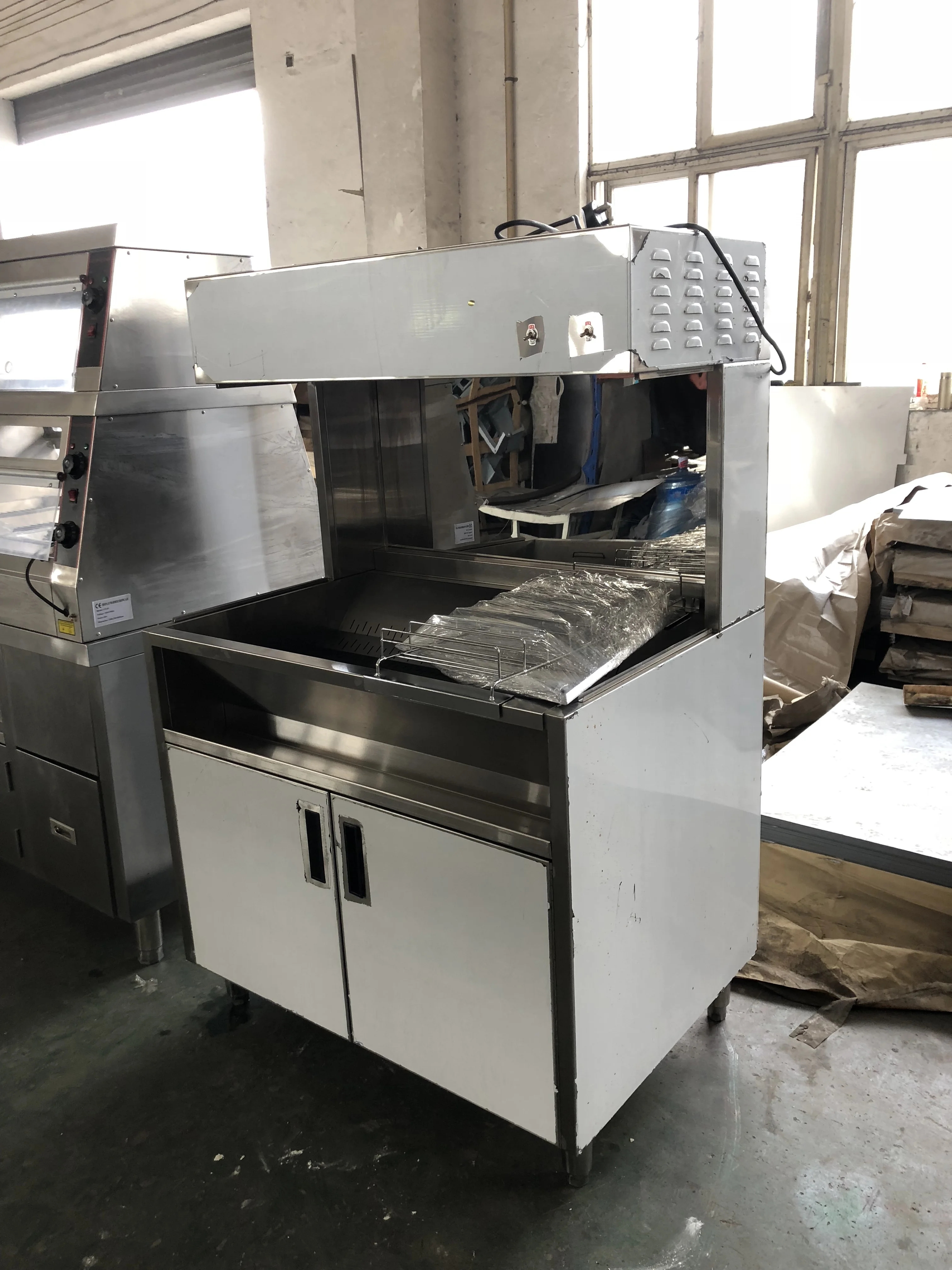 KFC  Free Standing Chips Warmer Display Stainless Steel french fries production line