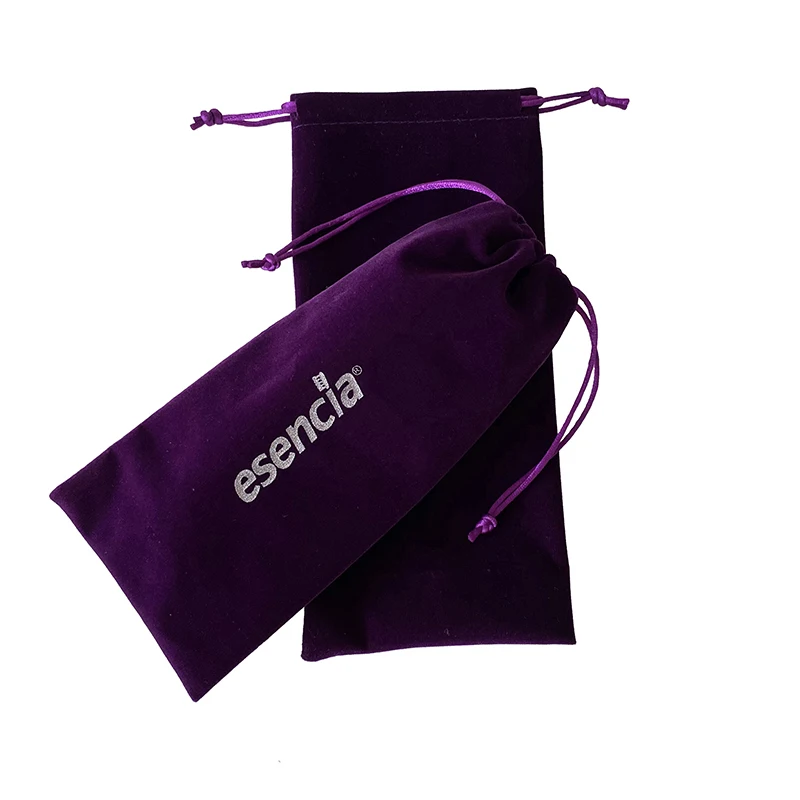 Custom Logo Printing Purple Velvet Cellphone Protect Bags Drawstring Flannelette Power Bank Pouches