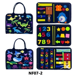 2023 Latest Montessori Toys Busy Board Giraffe Pattern 10 Pages Felt Kids Quiet Busy Book for Toddlers Child 1 2 3 4 years