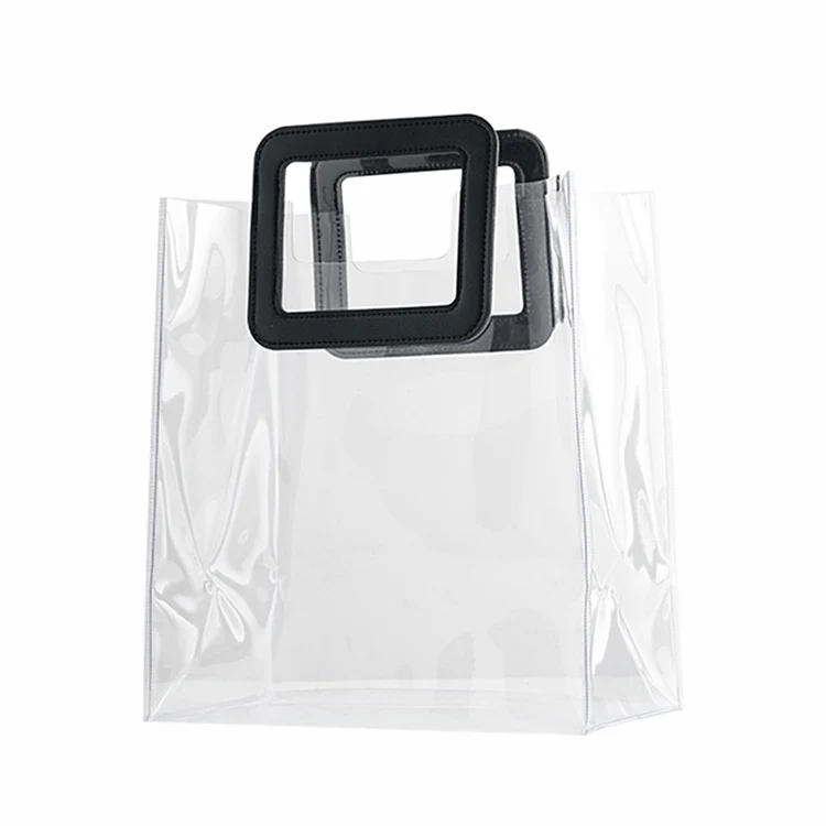 
Wholesale lady fashion waterproof transparent tote clear custom pvc plastic bag 