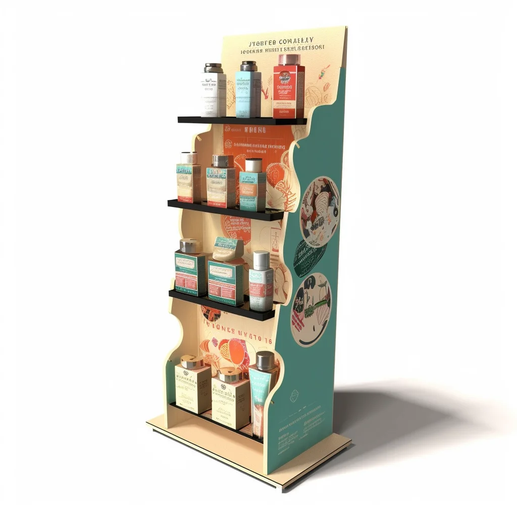 Top Factory Corrugated Cardboard Paper Skincare Store Products Display Stand Rack