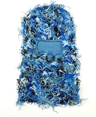 New arrival full face cover one hole custom wither trendy premium distressed grassy knit face ski mask balaclava beanie