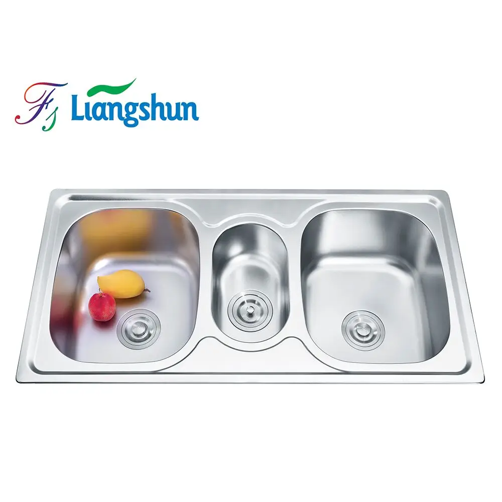 LW-10050G Matt finishing double bowl kitchen basin sink with organizer dish racks