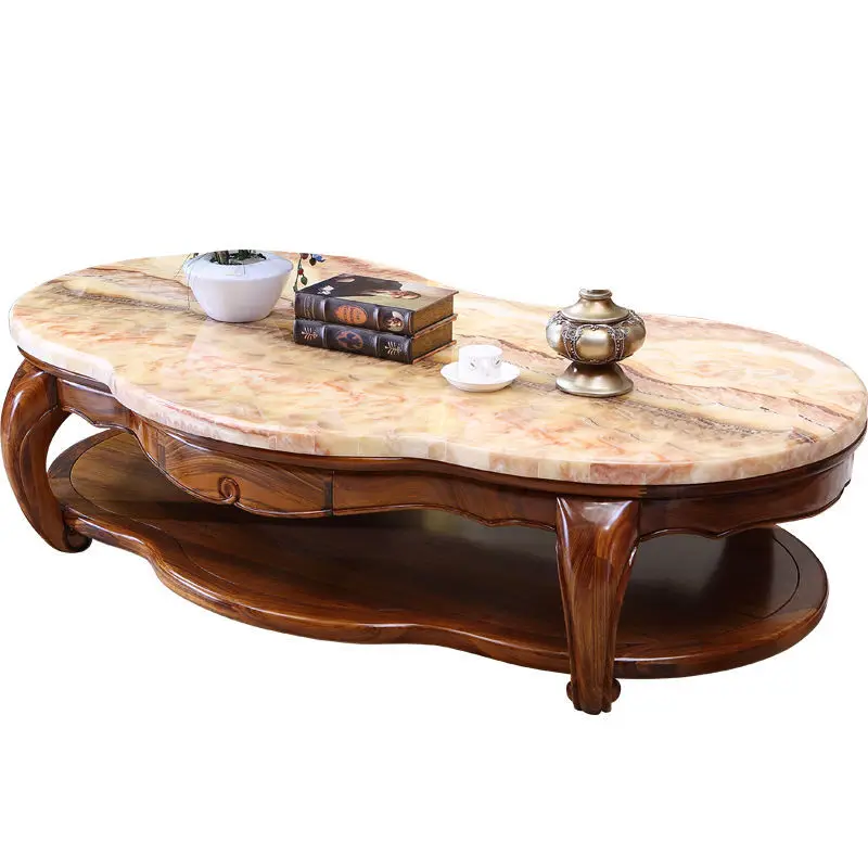 European style african ebony wood antique coffee table furniture wooden coffee table marble coffee table TV cabinet