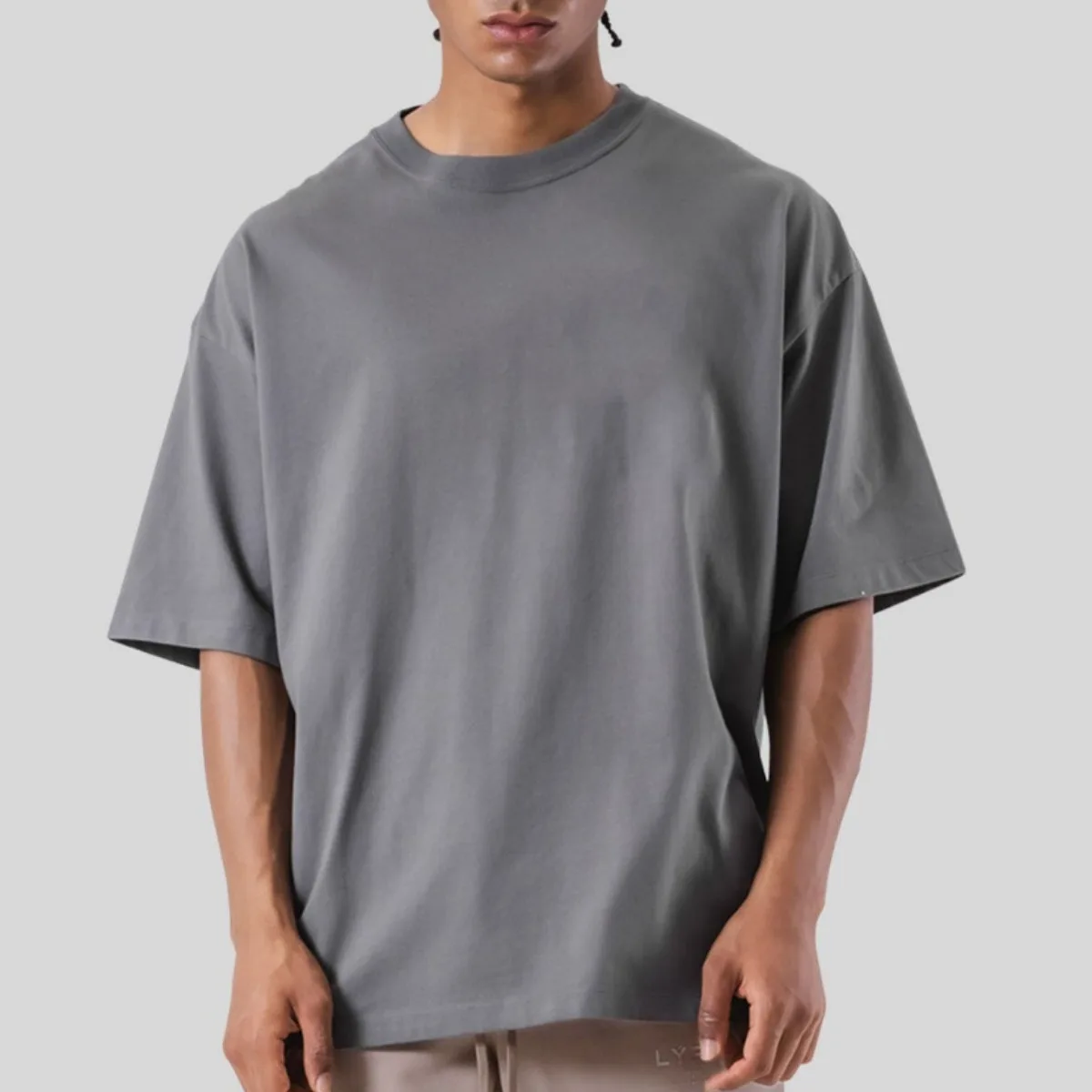 Мужская 100% хлопчатобумажная футболка высокого качества с вырезом-лодочкой большого размера 300 gms дизайн логотипом открытыми плечами для мужчин