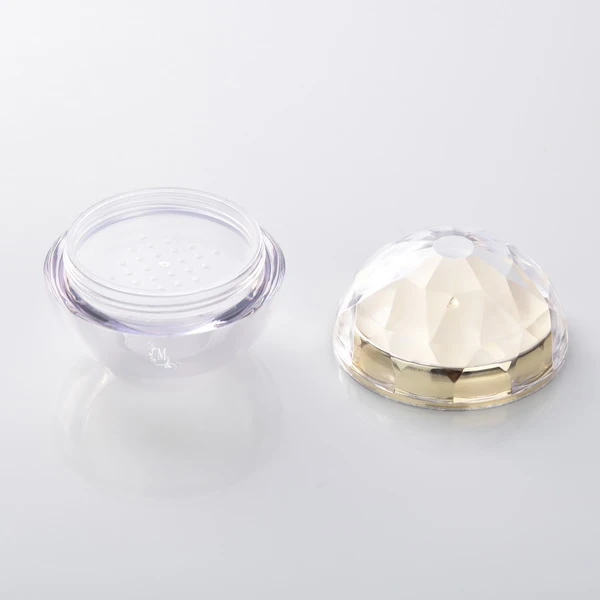 30g  Diamond Shape Plastic Cosmetic Loose Powder Jar with Sifter Matte Cap