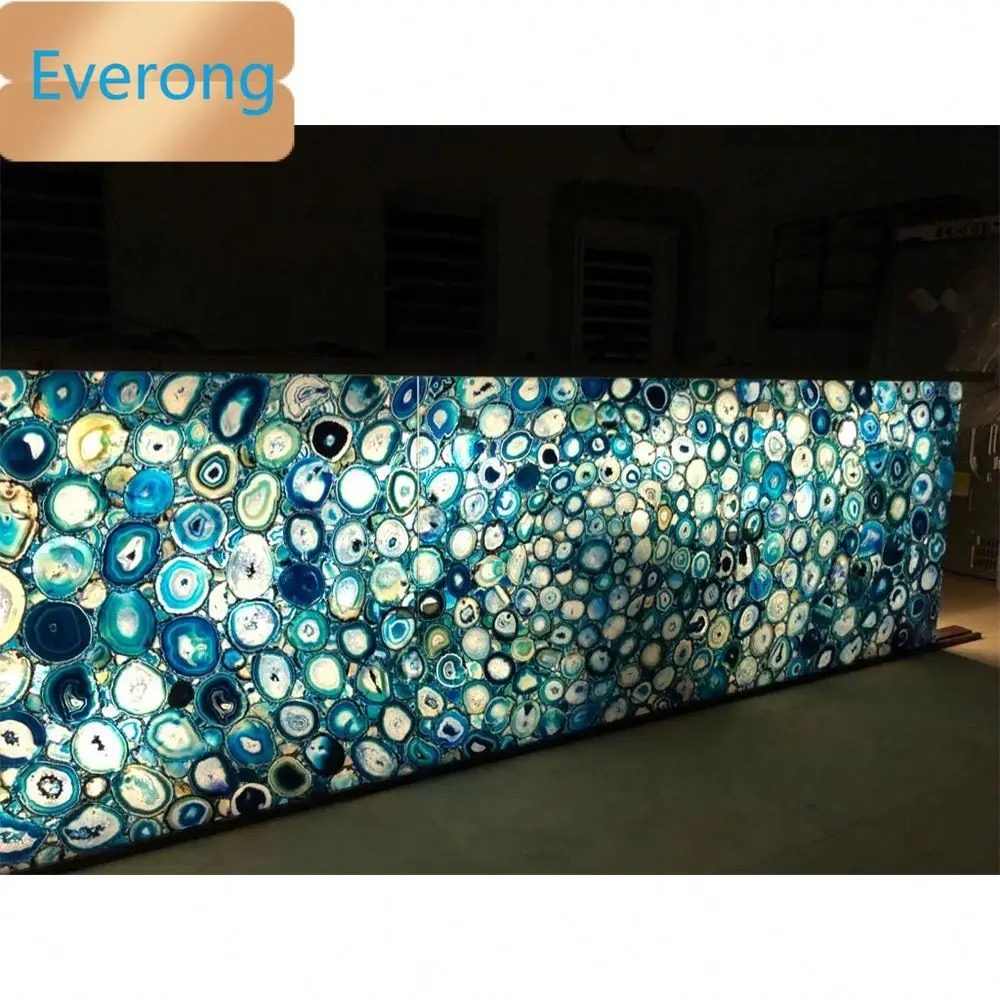 Blue Agate slab for wall multicolor semi precious stone agate stone slab