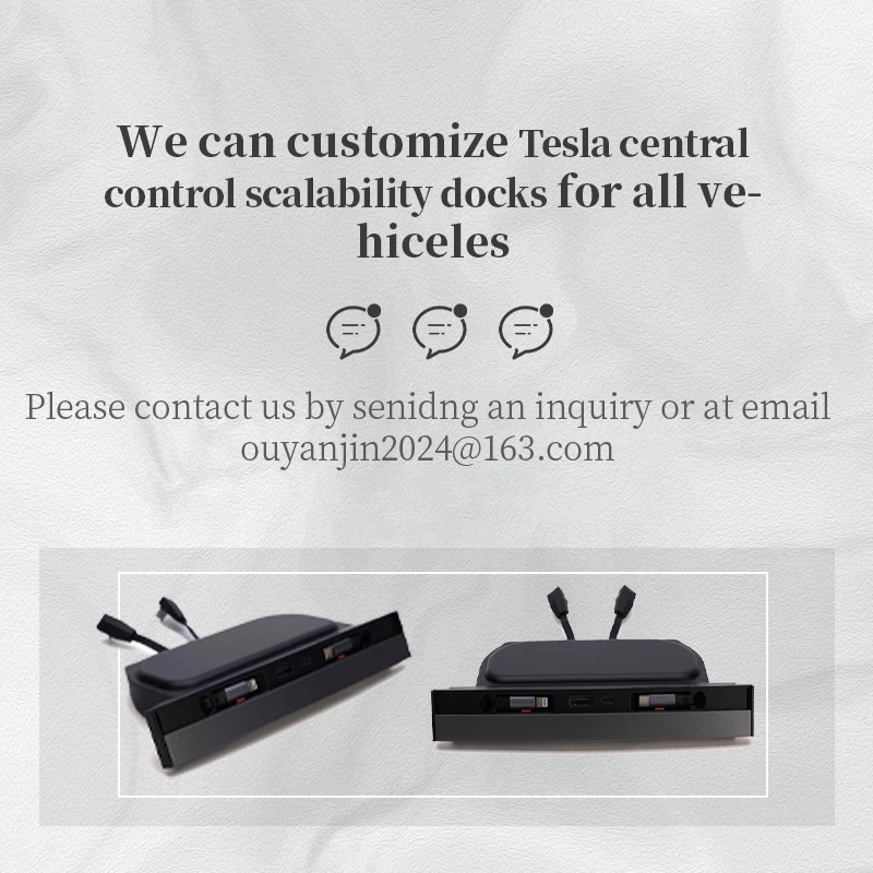 Hot Sale With Display Colorful Atmosphere Lights Fast Charging Central Control Expansion Dock USB Hub For Tesla Model 3/Y