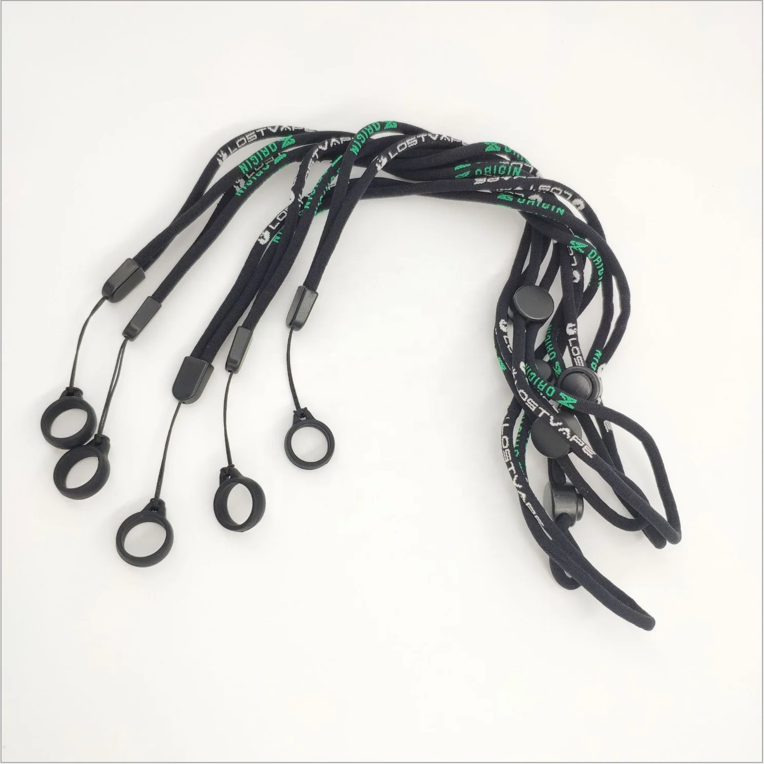 Custom Jacquard adjustable woven round vape pen lanyard for LOSTVAPE SMOK VAPORESSO