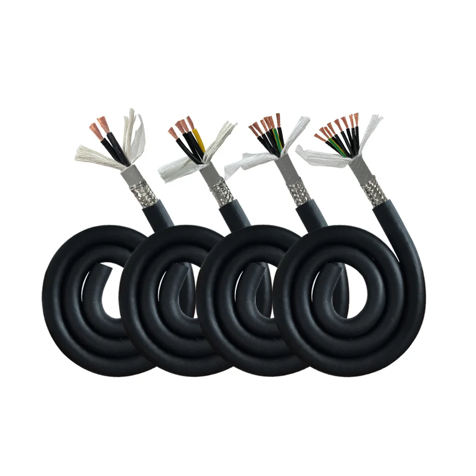 TRVVYP Cable Flexible 12*0.12mm Cables Wires Braid Shield 16AWG 26AWG Signal Cable PVC Insulation Electrical Wires