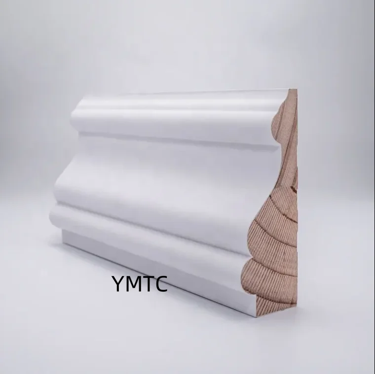 Modern Pine white Primer Wood Moulding  MDF Baseboard  Wooden Construction Material