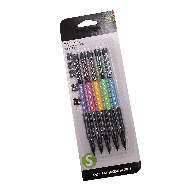 Soft Non-Slip Grip Quick Click Pop Mechanical Pencil Set with 2B HB Lead Eraser Refills