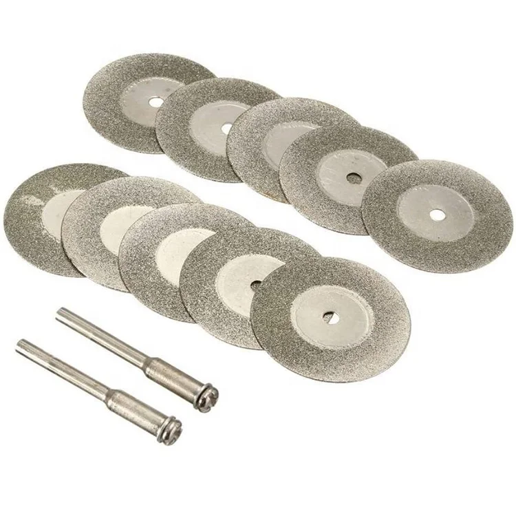 Small Diamond Cutting Wheel with Mandrel Cutoff Disc Blades Rotary Cutter Tool Kit for Metal Stone Tile, 16mm - 60mm Cutting Dia