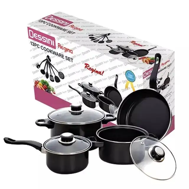 
Oessini Regina 13 pcs popular pans sets cooking kitchen ware non-stick non stick cookware set 