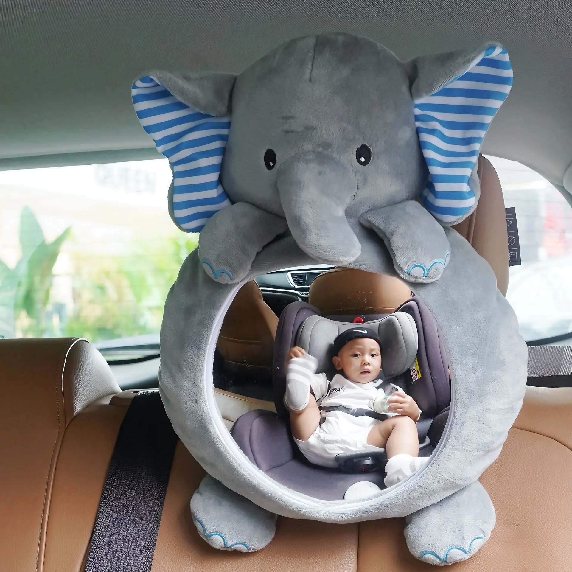 KAMIMI Elephant Shatterproof Wide Convex Baby Car Mirror Child Observation Seat Backseat Use Safety Mirror