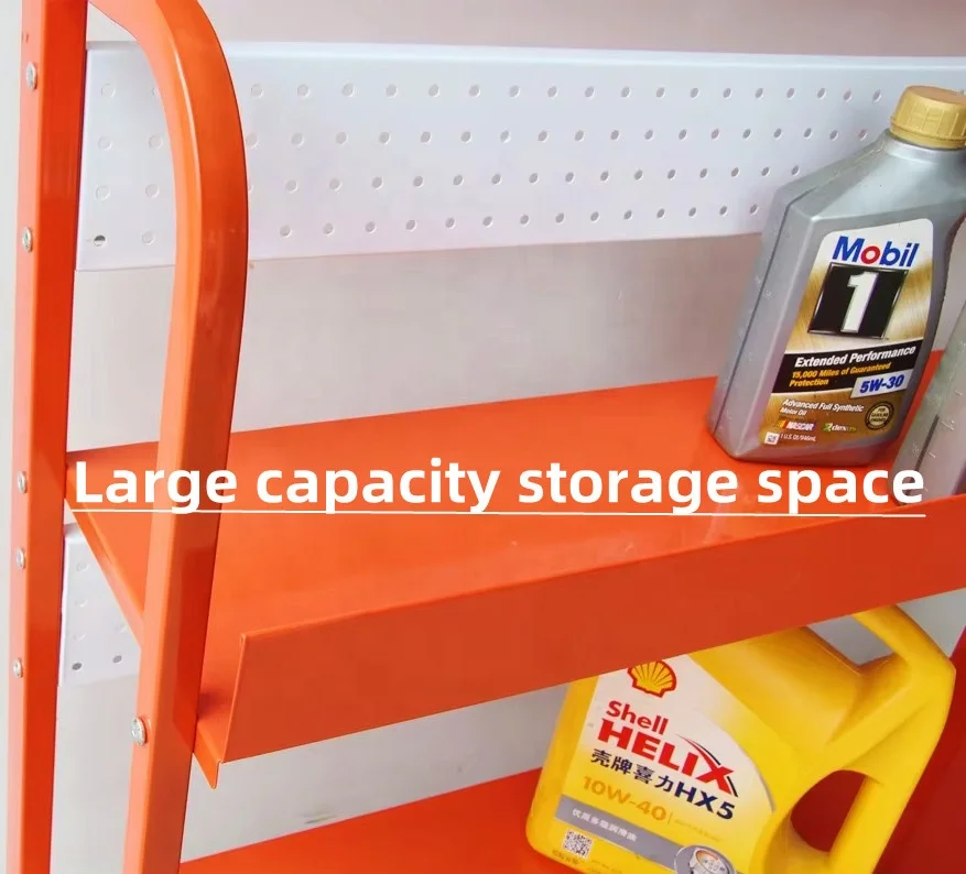 Large Capacity Showroom Store Car Spare Parts Motorcycle Helmet Accessories Engine Oil Lubricant Metal Display Rack Stand