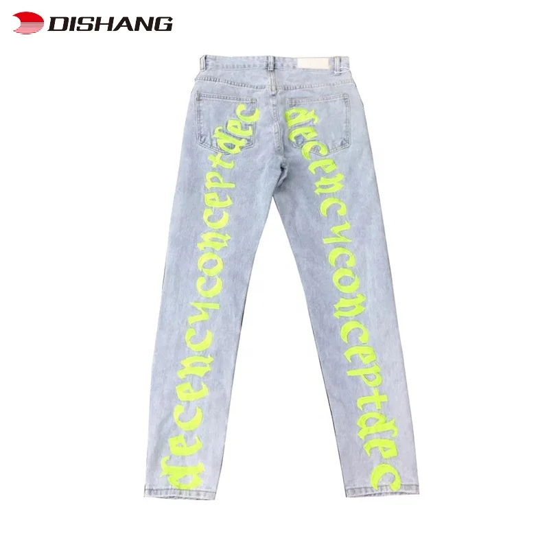 Latest Design Multi Colors Vintage Washed Loose Denim Pants Manufacturer Custom Logo Embroidery Baggy Jeans For Men
